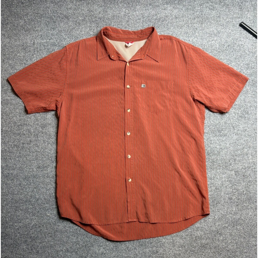The North Face Shirt Men XL Red Button Up Short Sleeve Modal Hiking Outdoor